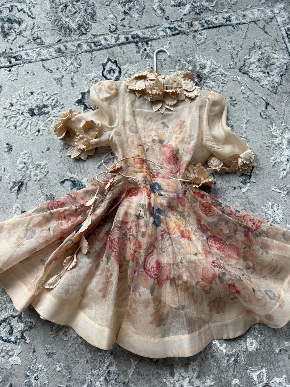 Zimmermann High Tide Lift Off Flower Linen & Silk Minidress - Picture 3 of 10